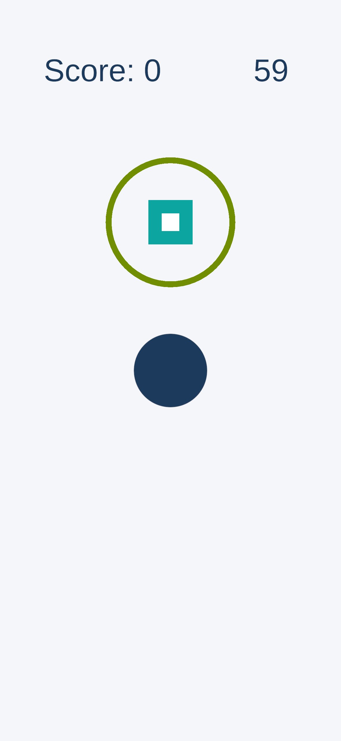 Free Play shrinking-ring practice screen with target and ball inside a contracting ring